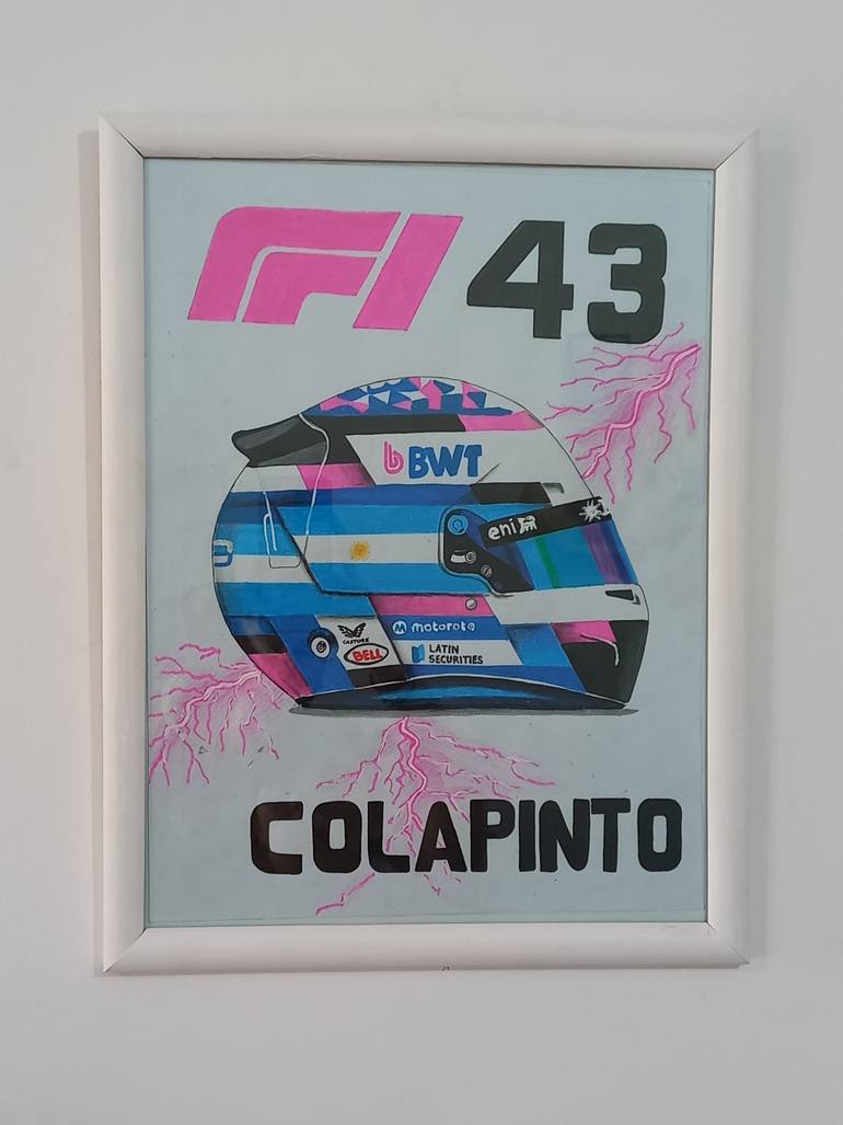 F1 Alpine Franco Colapinto (casco) Original Drawing by nahuel damian gerez