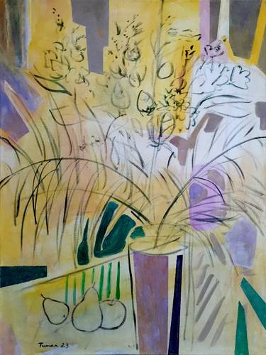 Original Abstract Expressionism Botanic Paintings by Amalya  Nane Tumanian