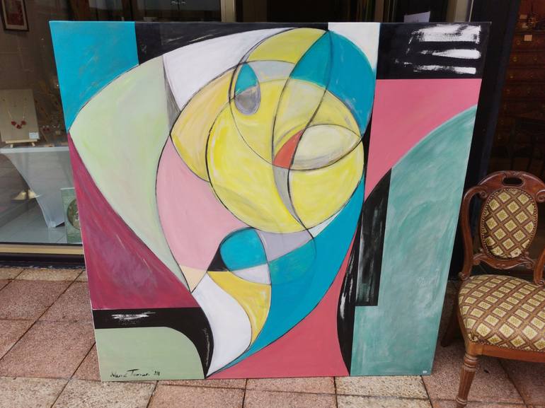 Original Art Deco Abstract Painting by Amalya  Nane Tumanian