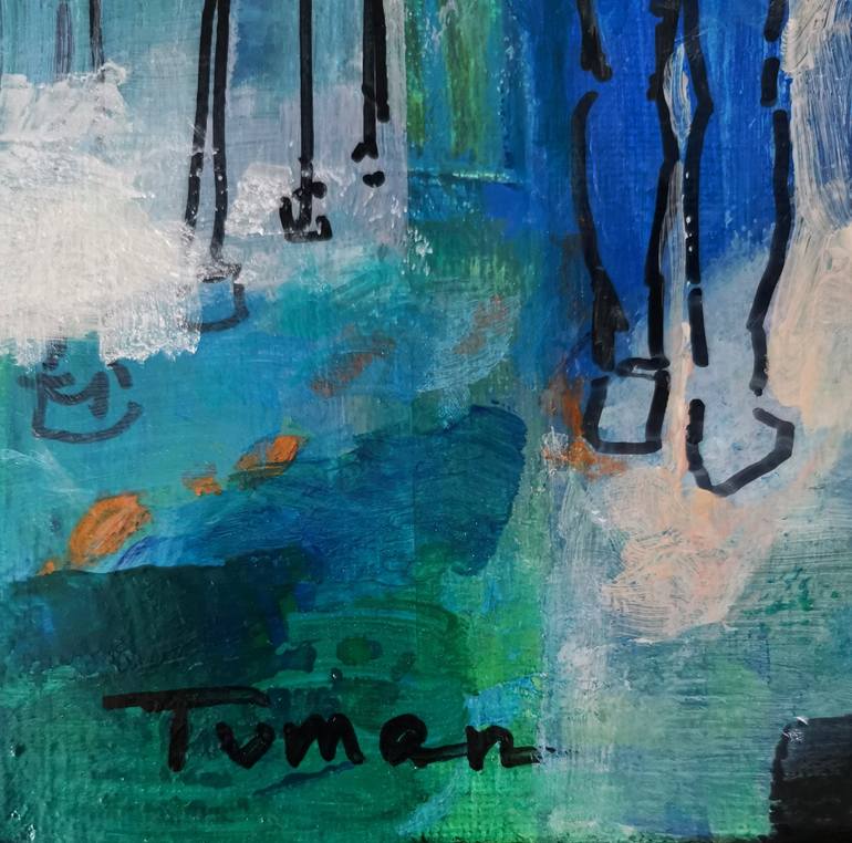 Original Color Field Painting People Painting by Amalya  Nane Tumanian