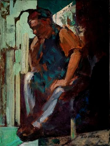 Original Abstract Expressionism People Paintings by Amalya  Nane Tumanian
