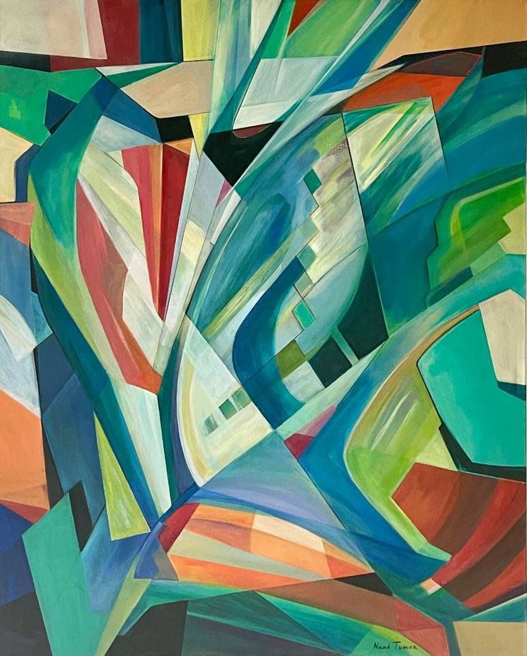 Original Nature Painting by Amalya Nane Tumanian | Abstract Art on Canvas | Nature and Architecture, Involution 1