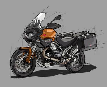 Print of Motorcycle Drawings by Pablo Franchi