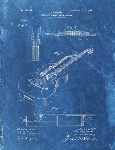 COMBINED GUITAR AND MANDOLIN Patent Year 1899 thumb