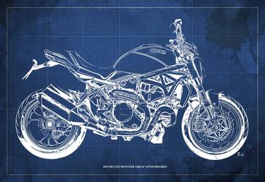 Print of Motorcycle Mixed Media by Pablo Franchi