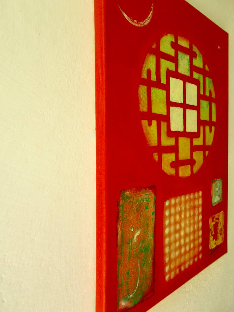 Original Folk Abstract Painting by Nartana Thomas Holzweiler