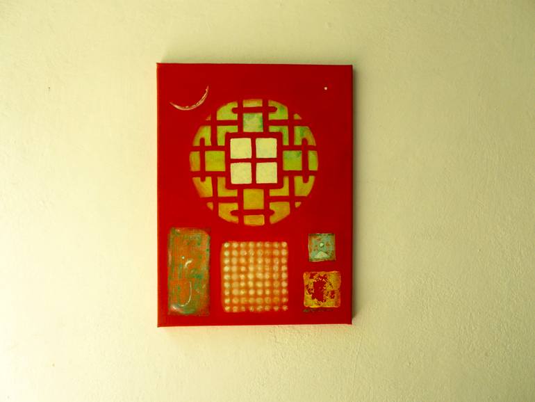 Original Folk Abstract Painting by Nartana Thomas Holzweiler
