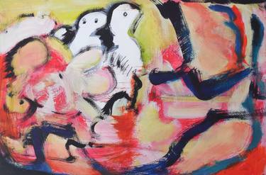 Original Abstract Children Paintings by Nartana Thomas Holzweiler