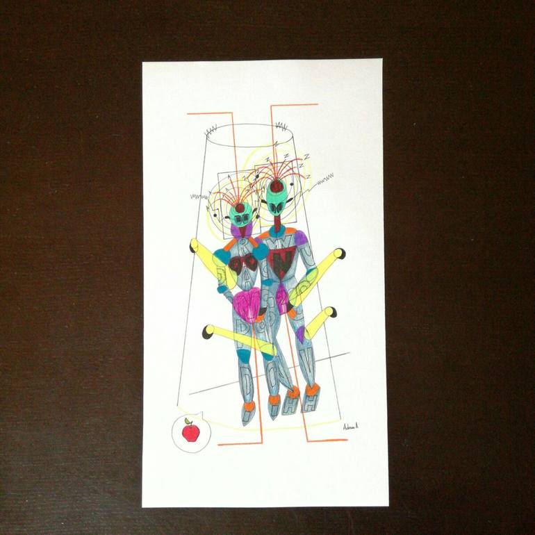 Original Abstract Drawing by Cinzia Cremonesi Adam A