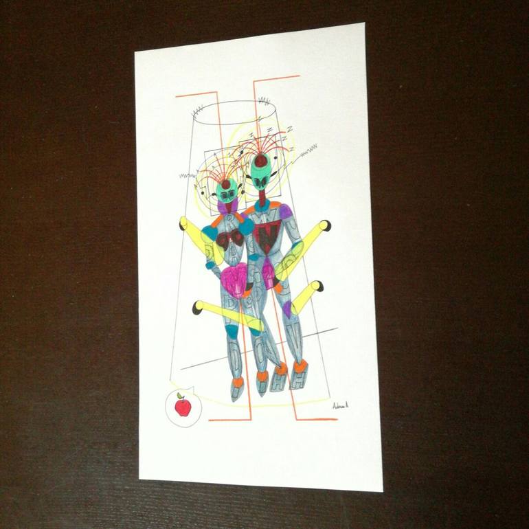 Original Abstract Drawing by Cinzia Cremonesi Adam A