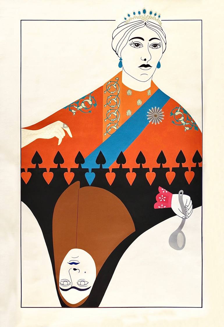 2 of 12 Canvases Playing Cards Painting by Golnaz Jamsheed Painting