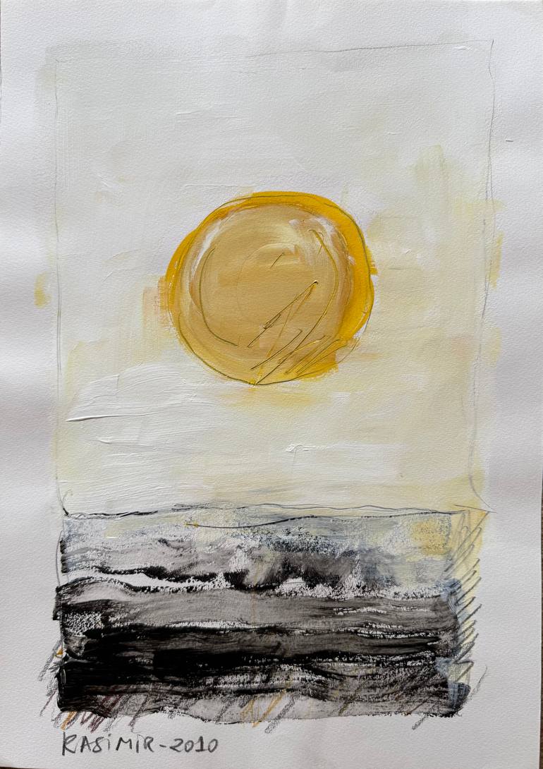 Original Landscape Painting by Kasimir De Dalmau Oriol | Expressionism Art on Paper | The scream / Nightfall, dedicated to Stephan Zweig (2010)
