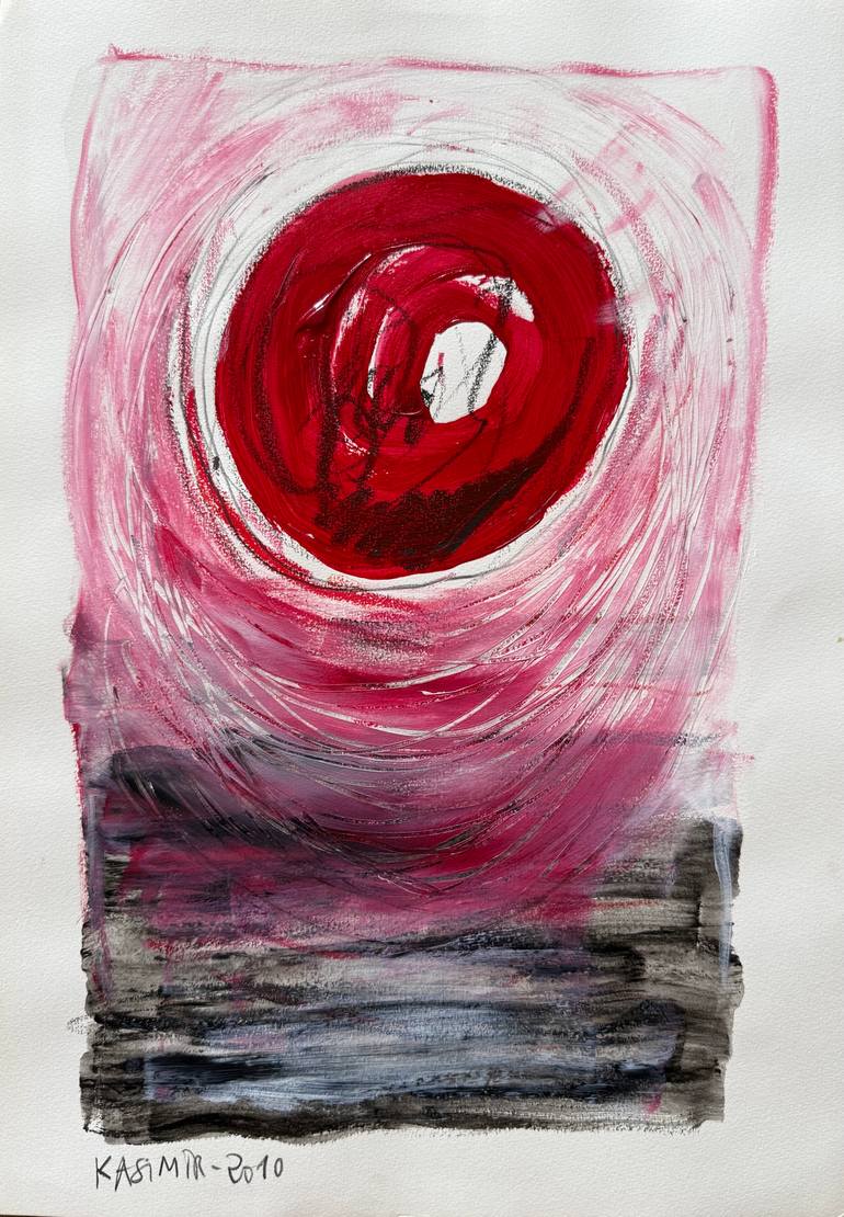 Original Landscape Painting by Kasimir De Dalmau Oriol | Expressionism Art on Paper | The scream / Nightfall, for Federico Garcia-Lorca (2010)