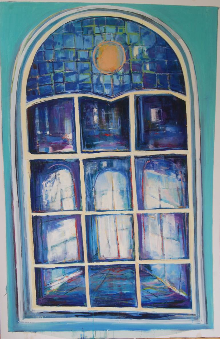 Blue window Painting by Mirjana Margetic | Saatchi Art