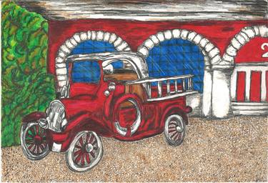 Print of Impressionism Transportation Drawings by Jodie O'Flaherty