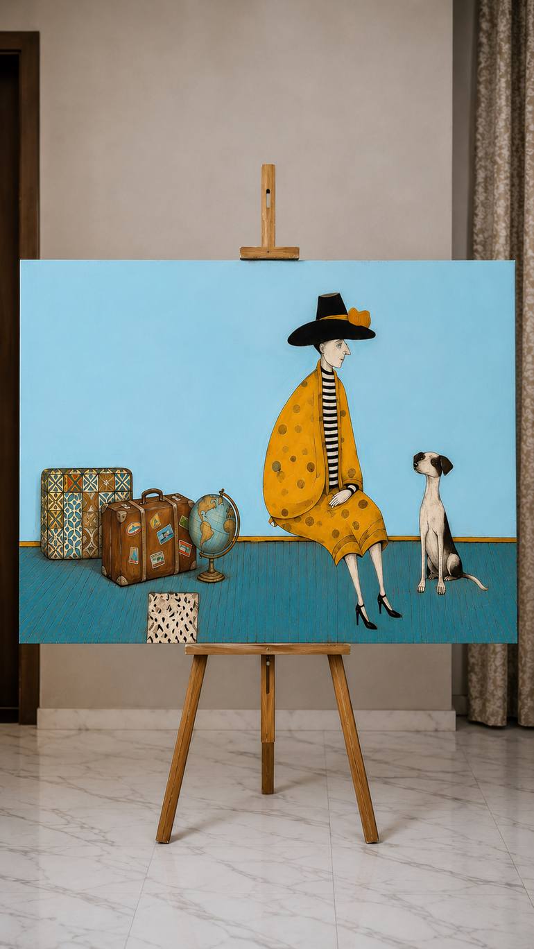 Original Famous Painting by Jahin Binte Sazzad  Symbolism Art on Canvas  The Quiet Departure
