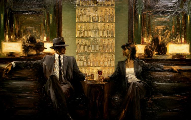 Original Famous Painting by Jahin Binte Sazzad  Surrealism Art on Canvas  Midnight Conversations