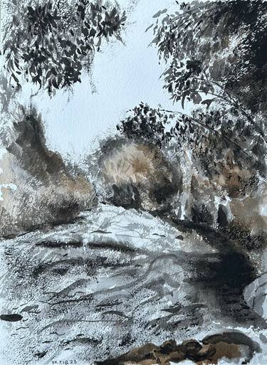 Original Expressionism Landscape Drawings by Vladimir Kezerashvili