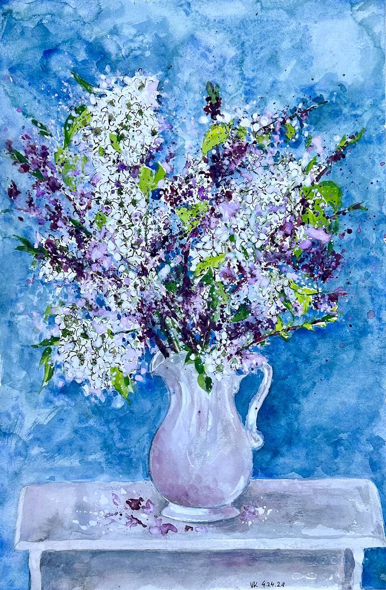 White lilac Painting by V Kezerashvili | Saatchi Art