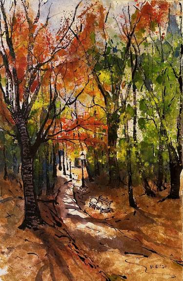 Original Abstract Landscape Painting by V Kezerashvili