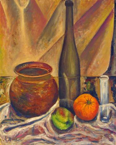 Still life with orange and pot thumb