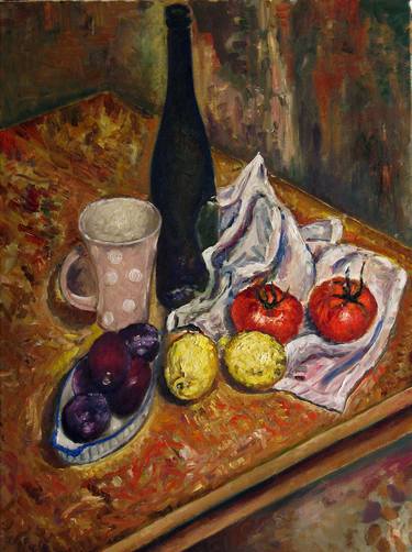 Still Life with  lemons and plums thumb