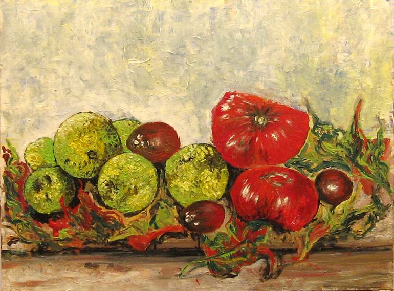 Still life with tomatoes Painting by V Kezerashvili | Saatchi Art