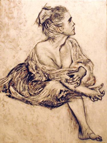 A seated woman - after Jean-Antoine Watteau thumb