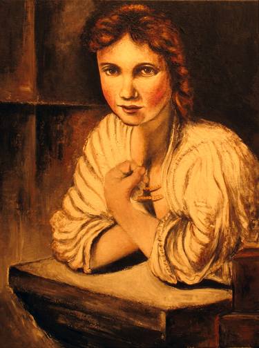 Girl at a window - after Rembrandt thumb