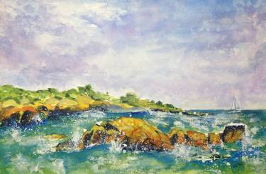 Original Abstract Seascape Paintings by V Kezerashvili