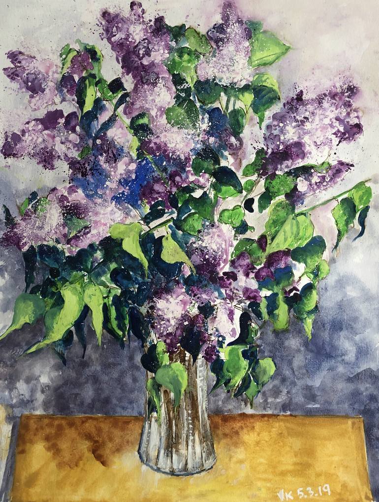 Lilacs Painting by Vladimir Kezerashvili | Saatchi Art