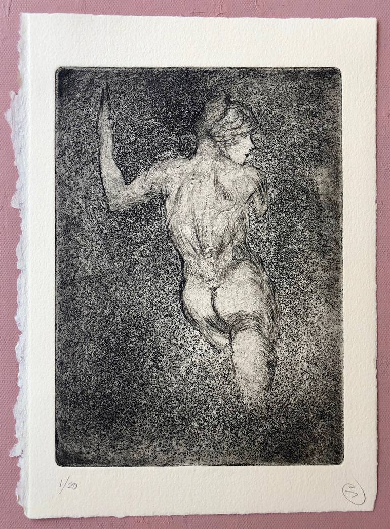 Original Realism Nude Printmaking by Vladimir Kezerashvili