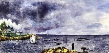 Print of Modern Seascape Paintings by Vladimir Kezerashvili