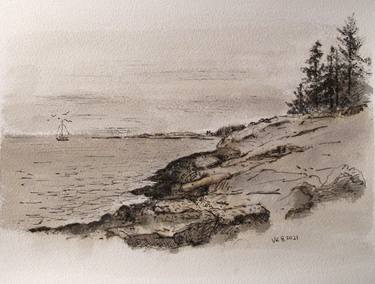 Original Seascape Drawings by Vladimir Kezerashvili