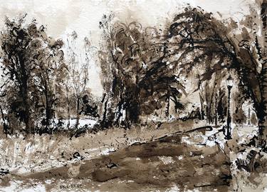 Original Expressionism Landscape Drawings by V Kezerashvili