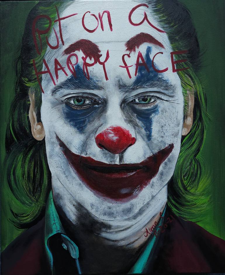 Original Cinema Painting by Alma Cabanas | Pop Art Art on Canvas | Put on a happy face