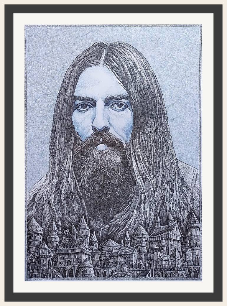 Original Famous Drawing by Dmitry Mkrtchyan  Contemporary Art on Paper  George