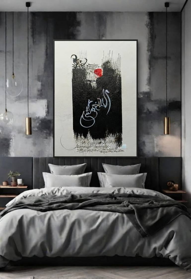 Original Black & White Abstract Painting by M Samsudin