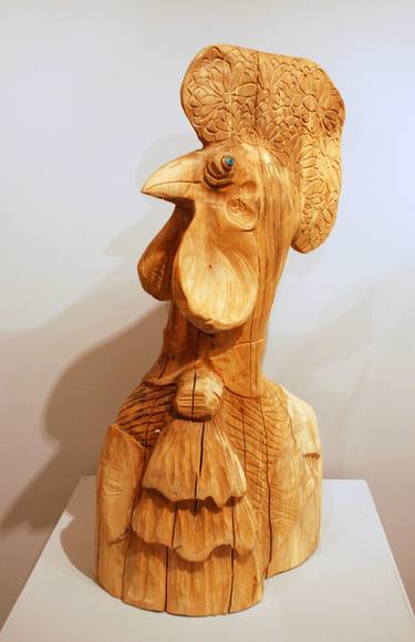 Rooster, wooden sculpture thumb