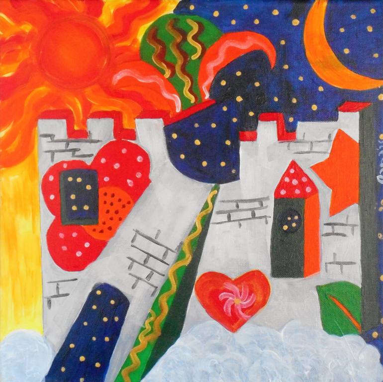 Original Abstract Painting by Alexandra Albertsen | Abstract Art on Canvas | Castle of the prince