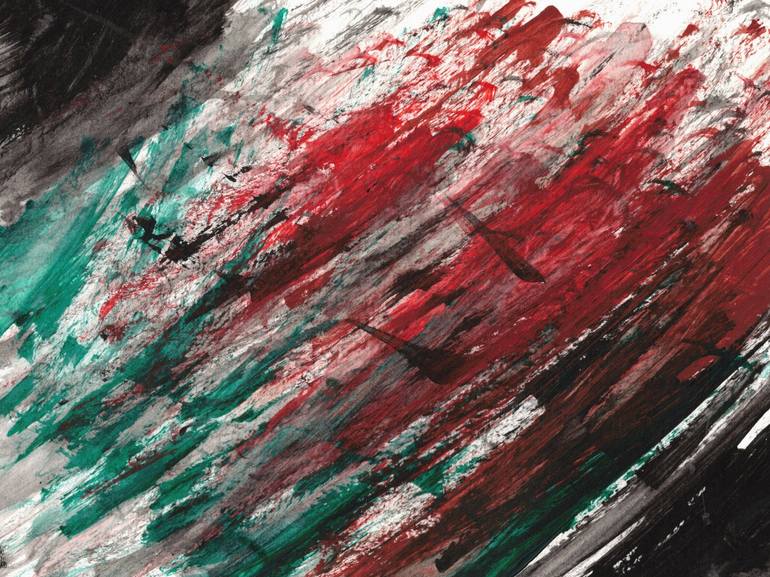 Original Abstract Painting by Rafael Perez Mendoza | Abstract Art on Paper | The night of rage