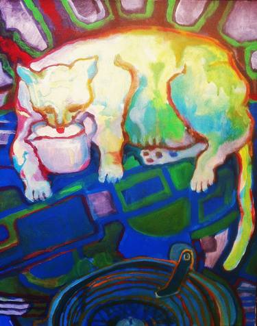 Print of Cats Paintings by Oleg Baikoff