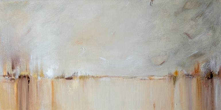 Original Abstract Painting by Claudia Andrasescu | Abstract Expressionism Art on Canvas | Sunrise by the lake