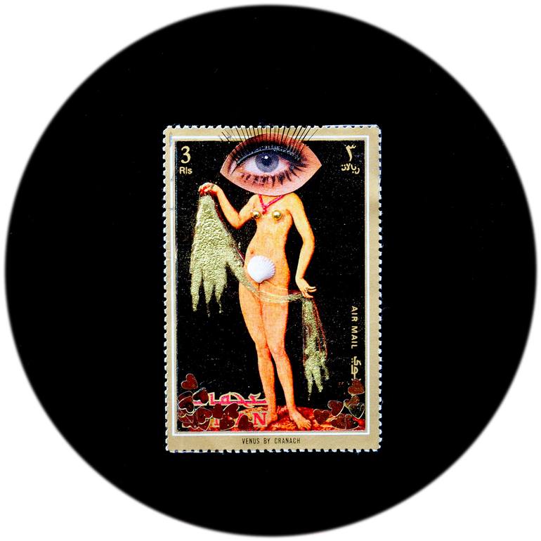 Original Dada Nude Collage by Lilac Madar
