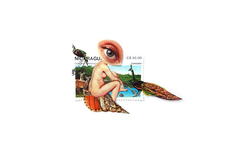 Original Dada Animal Collage by Lilac Madar