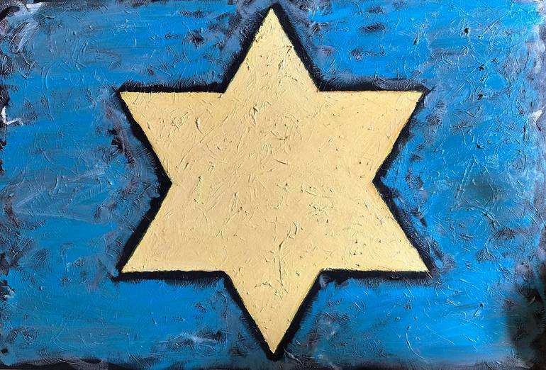Original Other Painting by Alessandro Cisternino | Abstract Expressionism Art on Canvas | the star of david