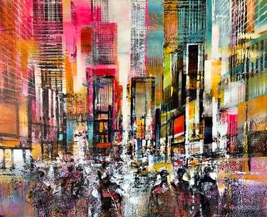 Original Abstract Expressionism Cities Paintings by Peter Meijer