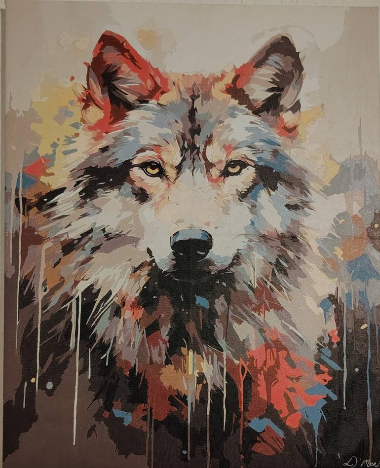Original Animal Painting by Leticia Munoz | Contemporary Art on Canvas | Guardian of the Silent Wild