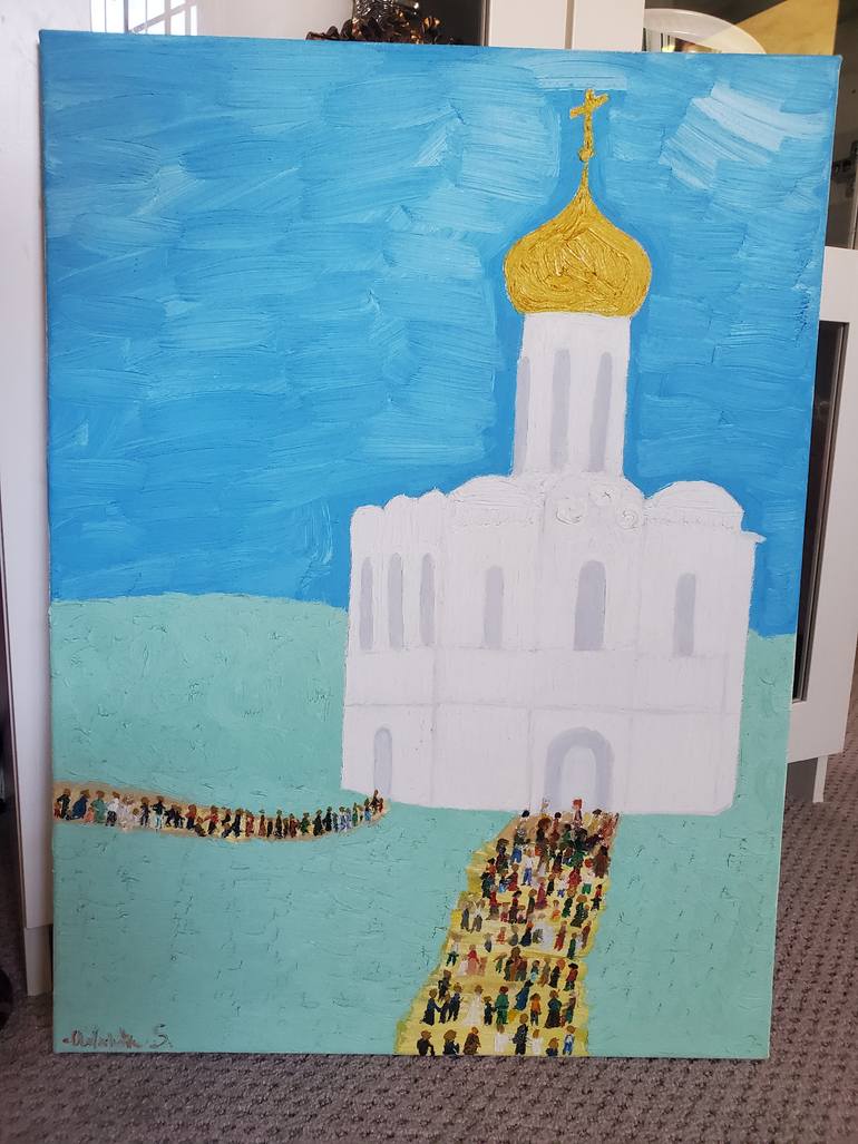 Original Architecture Drawing by Sabina Malanok | Classicism Art on Other | "Church between heaven and earth"