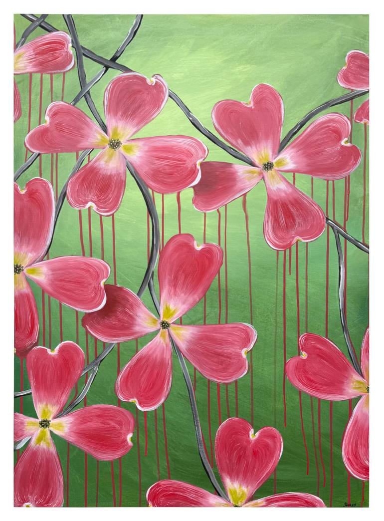 Dream of Dogwood Flowers Original Painting by natalia shardakova